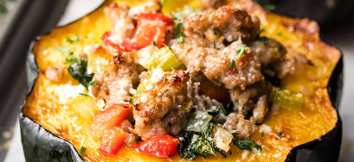 Sausage Stuffed Acorn Squash