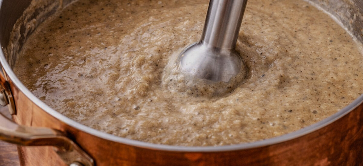 Rustic Mushroom Soup with Thyme and White Wine