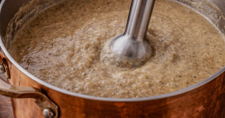 Rustic Mushroom Soup with Thyme and White Wine