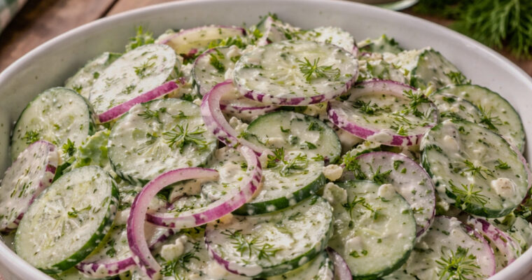 Crisp Cucumber Salad with Tangy Buttermilk Dill Dressing