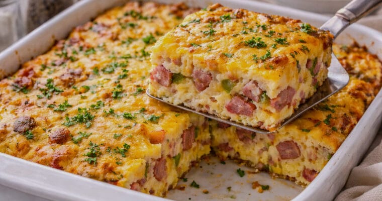 Make-Ahead Ham and Cheese Brunch Casserole
