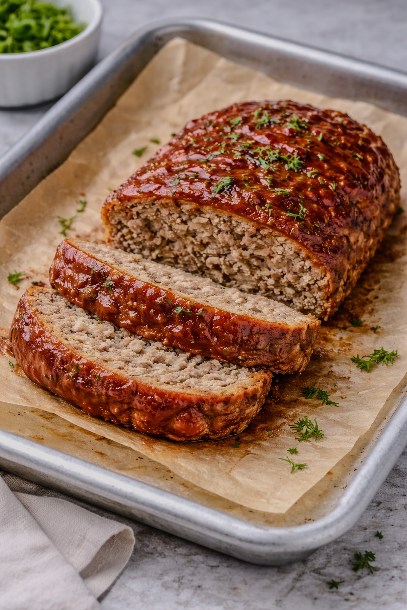 Classic small-batch meatloaf for two with a tangy ketchup glaze, baked until tender and golden