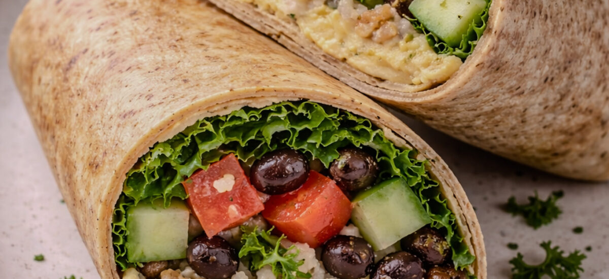 High-Fiber Mediterranean Veggie Wrap (Quick & Healthy)
