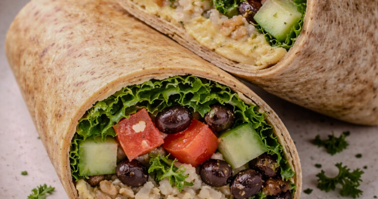High-Fiber Mediterranean Veggie Wrap (Quick & Healthy)