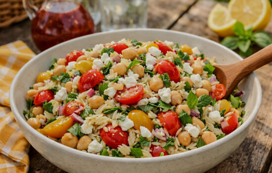 Lemon-Herb Orzo Salad with Chickpeas & Feta