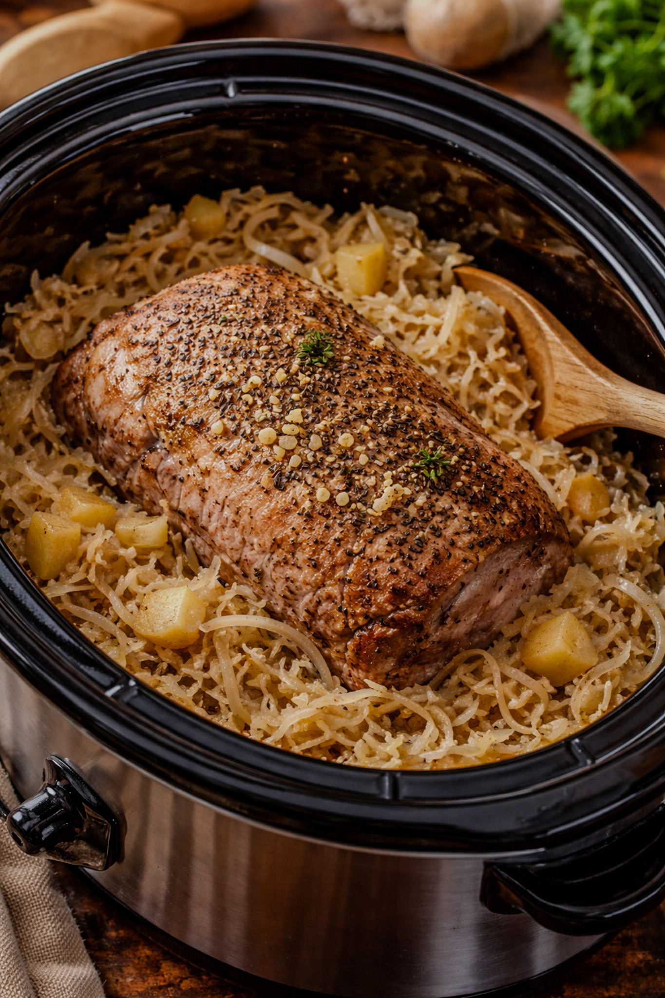 Slow Cooker Pork and Sauerkraut, Pennsylvania Dutch–Style